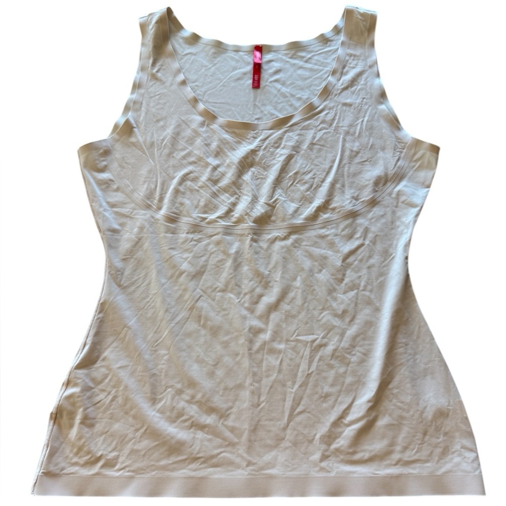 SPANX White Scoop Neck Sleeveless Tank Top XL